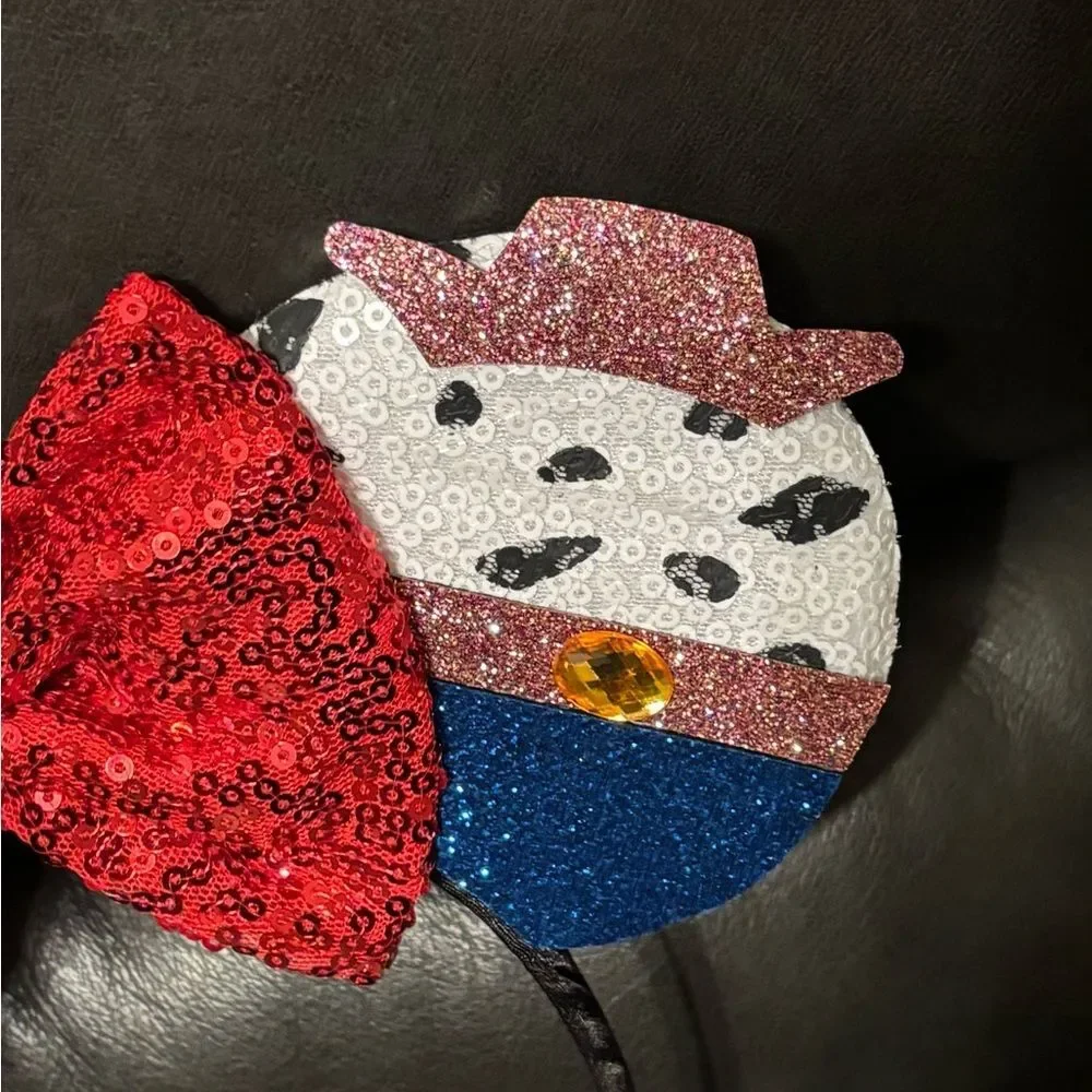 Toy Story inspired Woody Jessie red bow Ears headband and matching scrunchie set